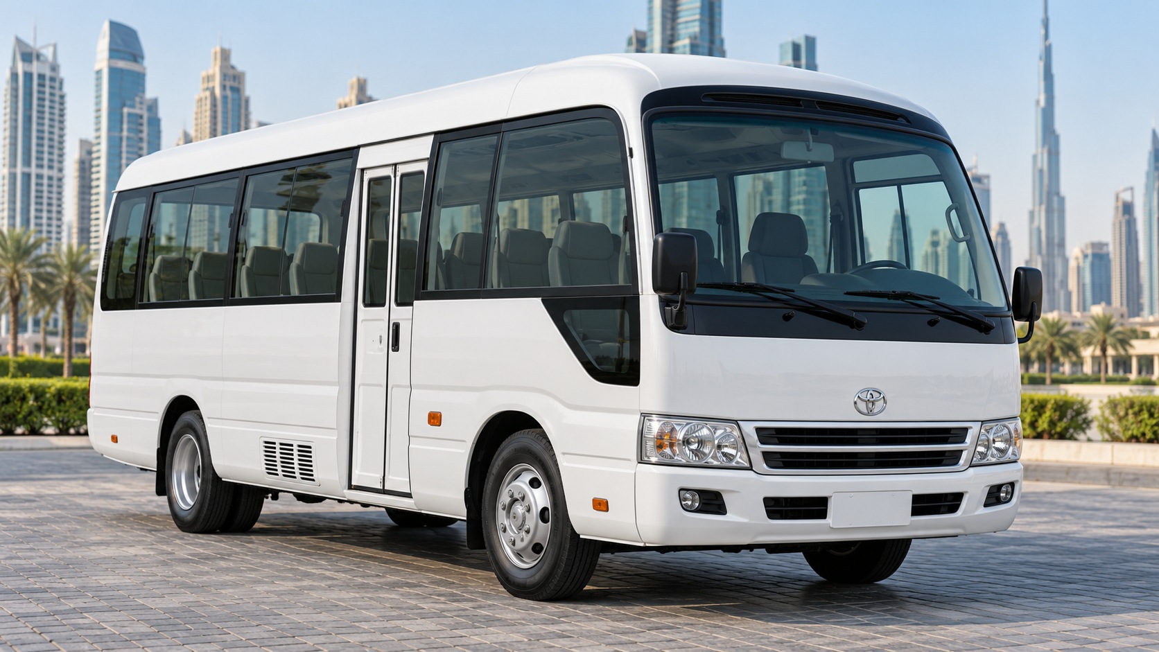 DXB Airport to Dubai Hotel — Private 22-Seater Toyota Coaster Transfer photo 1